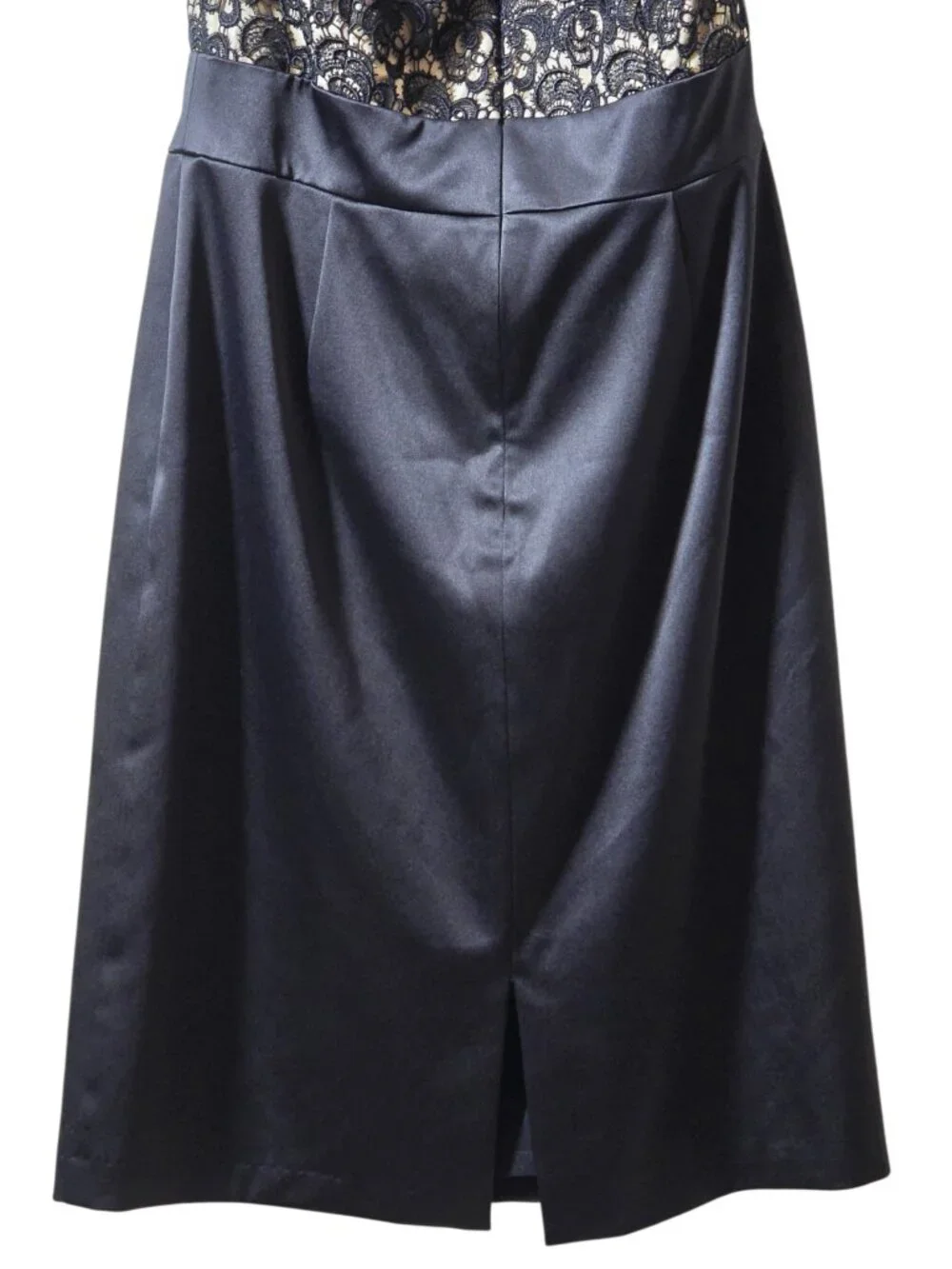 White House Black Market Lace Cocktail Dress Size 6 Black Satin Tulip Wedding